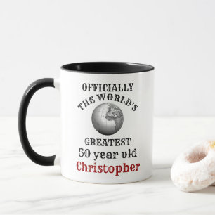 Mug 50th Birthday Greatest 50 year old Ajouter Votre N