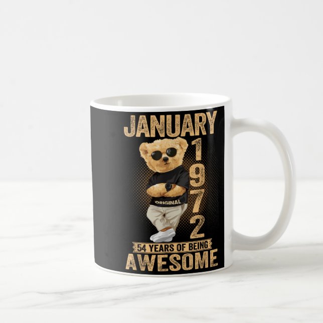 Mug 54 Year Old January 1972 Teddy Bear 54th Birthday  (Droite)