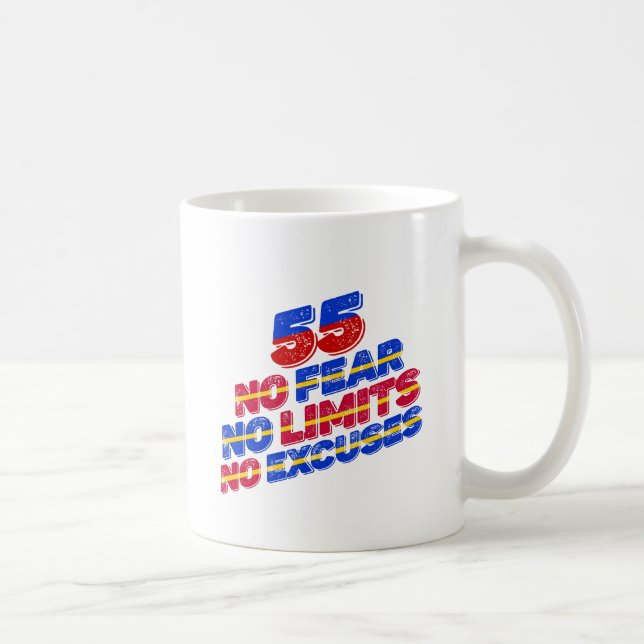 Mug 55 Pas de peur Pas de limites Pas d'excuses Annive (Droite)