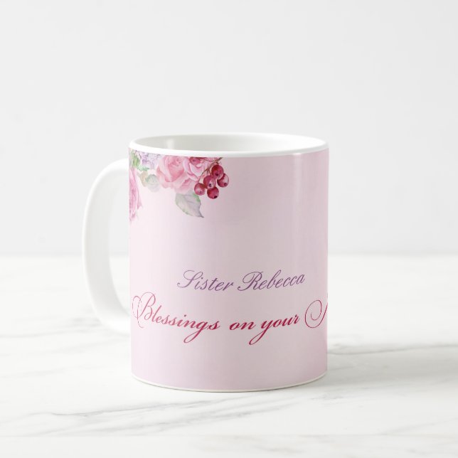 Mug 55e anniversaire de la vie religieuse Nonne cathol (Devant gauche)