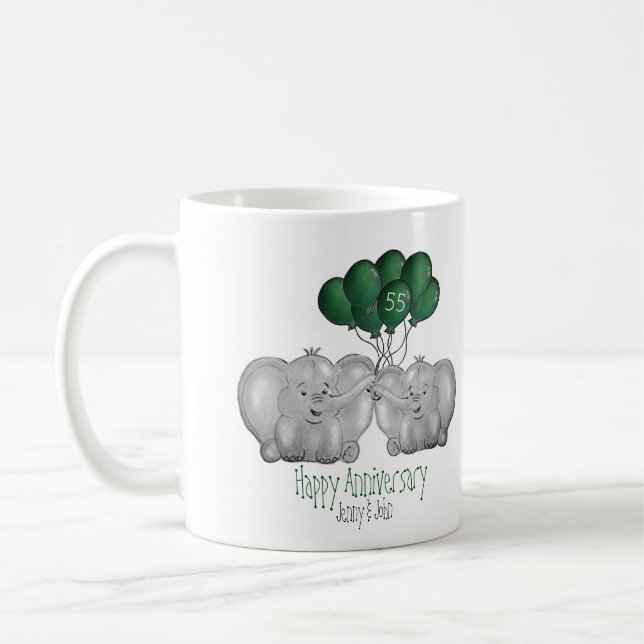 Mug 55e anniversaire du Mariage émérite éléphant migno (Gauche)