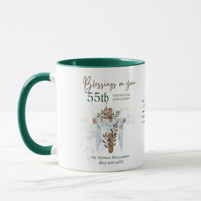 Mug 55e ORDINATION ANNIVERSAIRE Prêtre Pasteur Ministr (Gauche)
