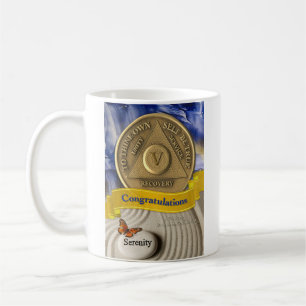 Mug 5 ans Cadeau personnalisé AA Anniversaire Sérénité