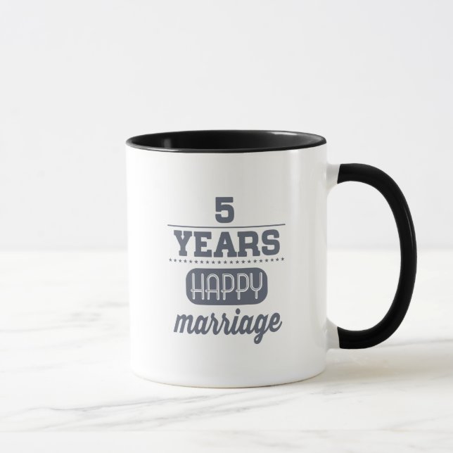 Mug 5 ans de mariage heureux (Droite)