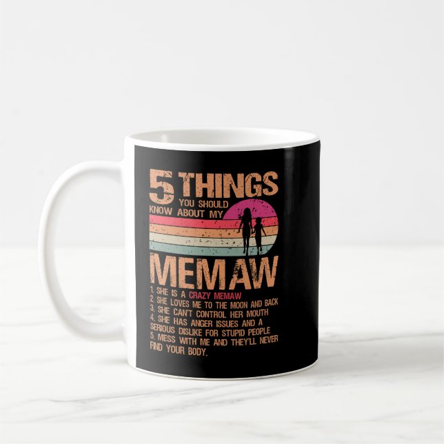 Mug 5 Choses que tu devrais savoir sur la D de ma mère (Gauche)