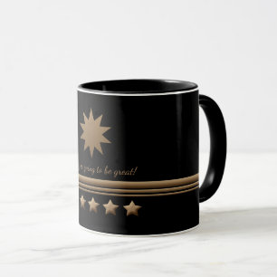 Mug 5 étoiles Brossé Gold Noir Professionnel