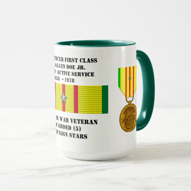 MUG 5 ÉTOILES GUERRE DU VIETNAM (Devant droit)
