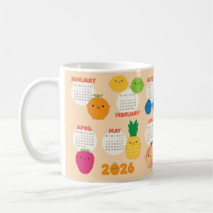 Mug 5 Par Jour Kawaii Fruits 2026 Calendrier