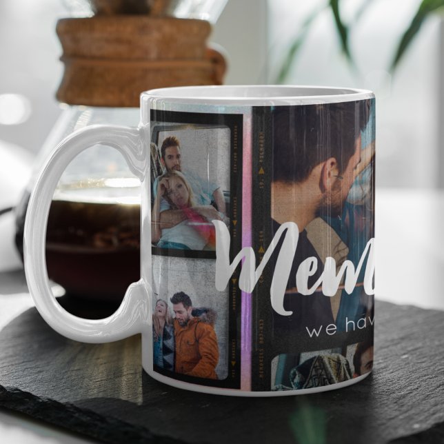 Mug 5 Photo Collage Couple Romantique Moderne Élégant (Créateur téléchargé)