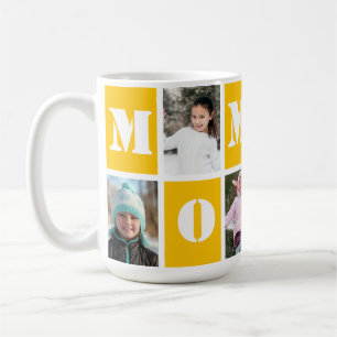 Mug 5 photos Collage Heart Sunshine Yellow Mother's Da