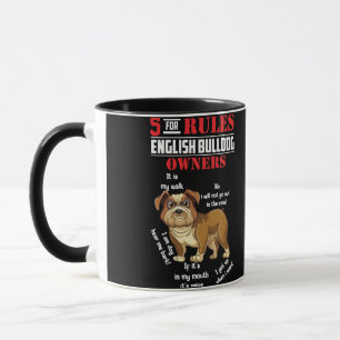 Mug 5 Rules for English bulldog Owners men women