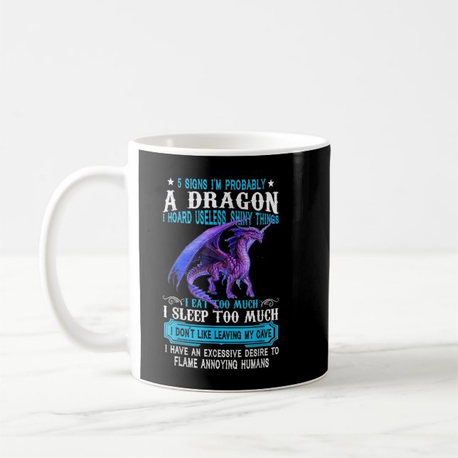 Mug 5 Signes Je suis probablement un Dragon Dragon Lov (Gauche)