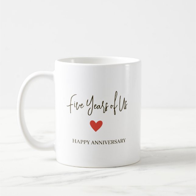 Mug 5e anniversaire – Cinq ans de nous (Gauche)