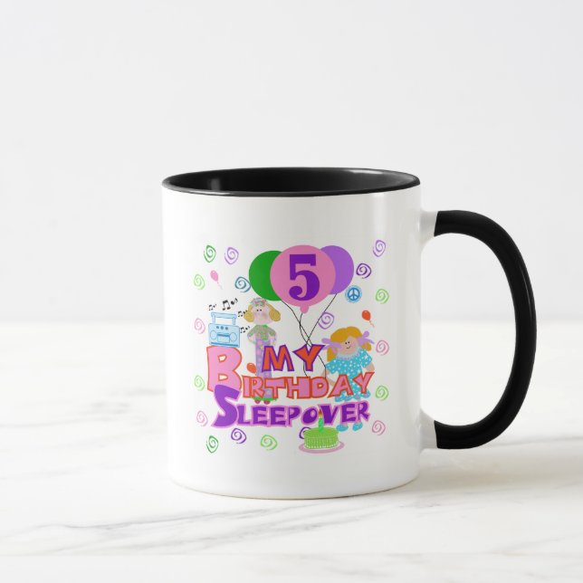 Mug 5e anniversaire Sleepover T-shirts et cadeaux (Droite)