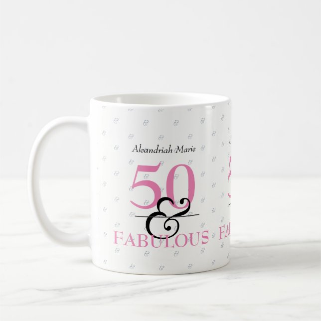 Mug 5O et fabuleux Elegant Anniversaire Moderne (Gauche)