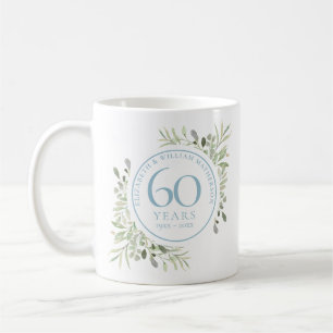 Mug 60 ans d'aquarelle et de diamant floral
