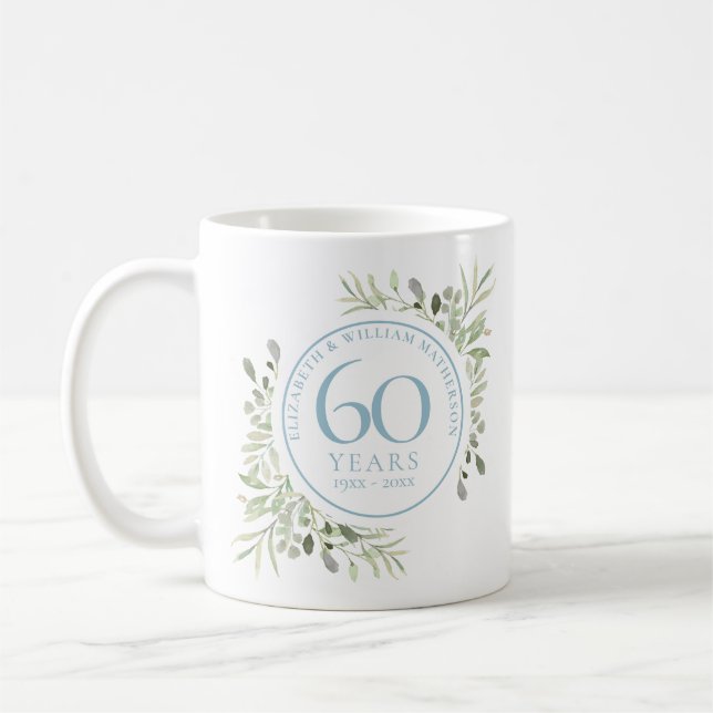 Mug 60 ans d'aquarelle et de diamant floral (Gauche)