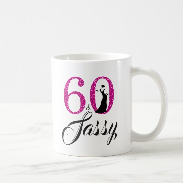 Mug 60 et anniversaire de parties scintillantes roses (Droite)