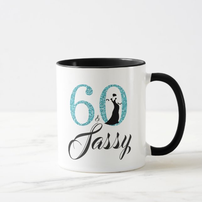 Mug 60 et Sassy Blue Parties scintillant 60e anniversa (Droite)