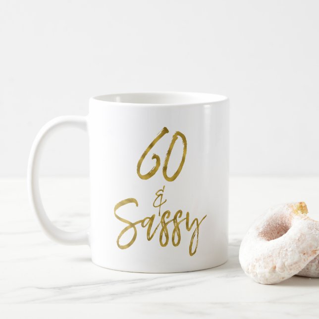 Mug 60 et Sassy Gold Foil Birthday Coffee Cup (Avec donut)