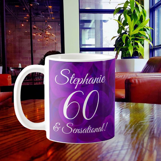 Mug 60 et Sensational Elegant Purple Anniversaire (Créateur téléchargé)