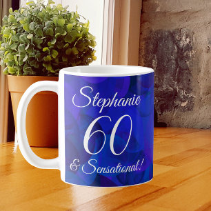 Mug 60 et Sensational Elegant Royal Blue Anniversaire