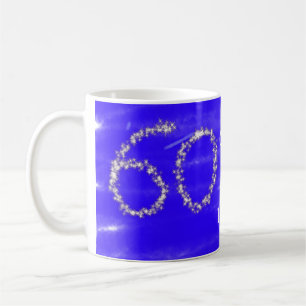 Mug 60 & fabuleux anniversaire bleu argent ajouter nom
