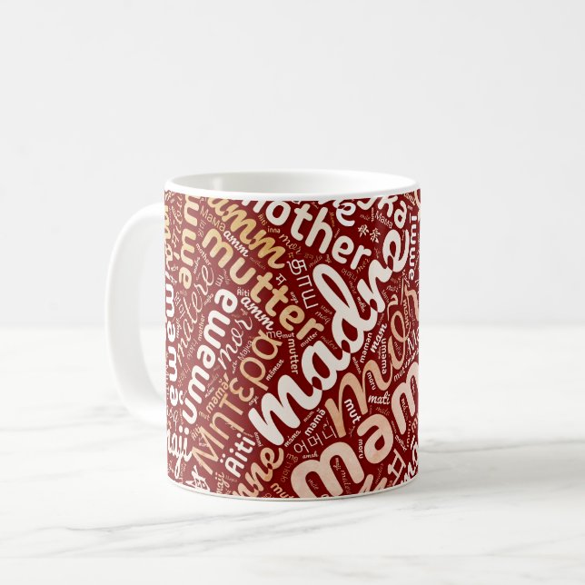 Mug 60 mots pour 'Mère' dans différentes langues (Devant gauche)
