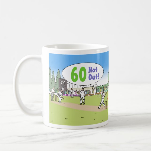 Mug 60 Ne Pas Sortir Le Thème Du Cricket. Anniversaire (Gauche)