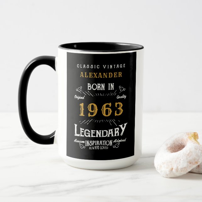 Mug 60e anniversaire 1963 Concevez votre propre Vintag (Avec donut)