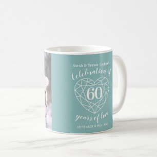Mug 60e anniversaire de la création d'un coeur de diam