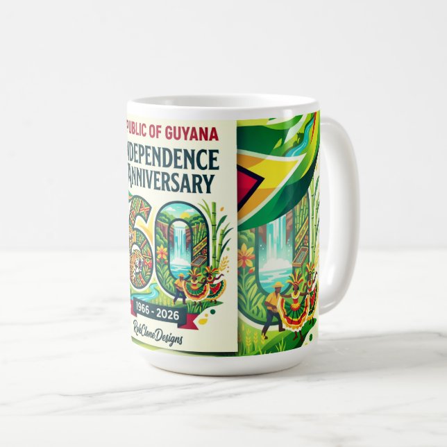 Mug 60e anniversaire de l'indépendance de la Républiqu (Devant droit)