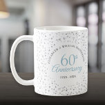 Mug 60e anniversaire de Mariage Coeurs Confetti<br><div class="desc">Doté de coeurs délicats confettis. Personnalisez avec vos détails spéciaux 60e anniversaire de mariage en lettres chic. Conçu par Thisisnotme©</div>