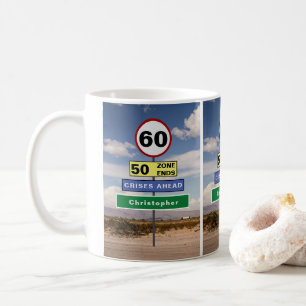 Mug 60e anniversaire Funny Road Trip Signes Ajouter vo