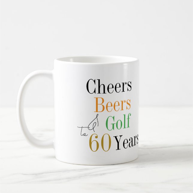 Mug 60e anniversaire Golf Cheers Bières minimal (Gauche)