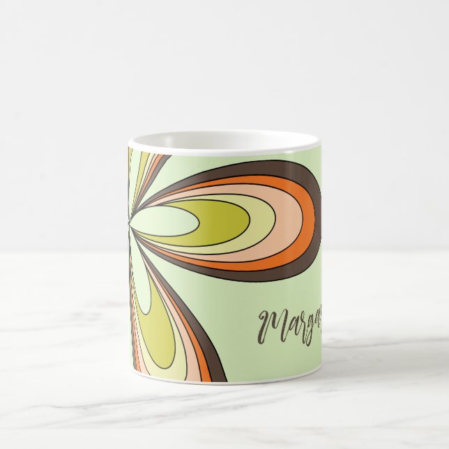Mug 60s super les années 70 Hippie Fleur Lime Retro No (Centre)