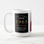Mug 60th Birthday 1965 Black Gold Ajouter Nom Photo Gr<br><div class="desc">Une énorme tasse photo en noir et or pour ces gens spéciaux. Customisez facilement le texte et la photo en utilisant le modèle fourni. Une partie de la gamme de normes d'établissement.</div>