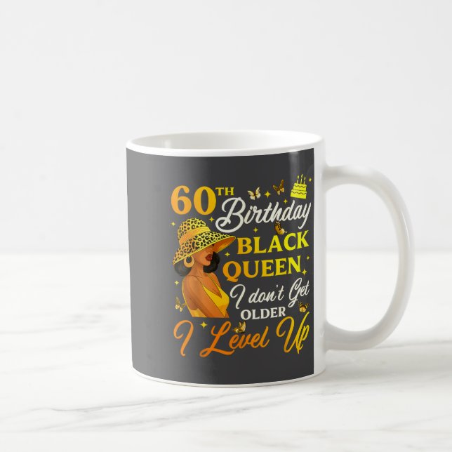 Mug 60th Birthday Black Queen Level Up Emwering For Wo (Droite)