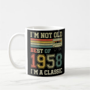 Mug 65 ans Vintage 1958 Bande de cassette 65e annivers