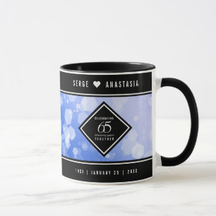 Mug 65e anniversaire de l'élégant Mariage Blue Sapphir