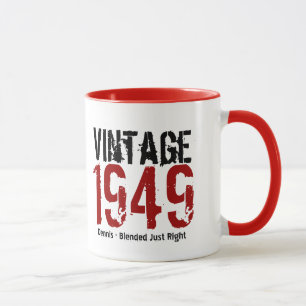 Mug 65e anniversaire Vintage 1949 ou toute année V01H