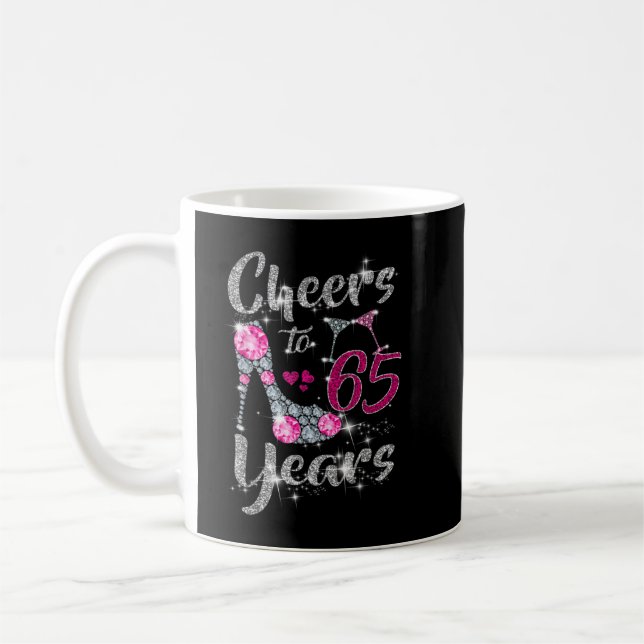 Mug 65th Birthday Gifts Cheers To 65 Year Old Wine hig (Gauche)