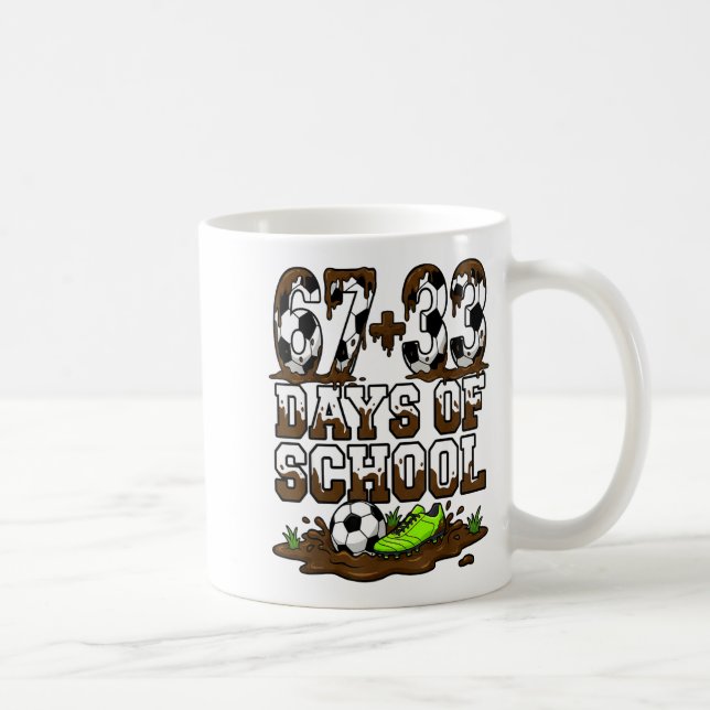 Mug 67 33 Jours d'école Drôle 100 Jours d'école Foot (Droite)