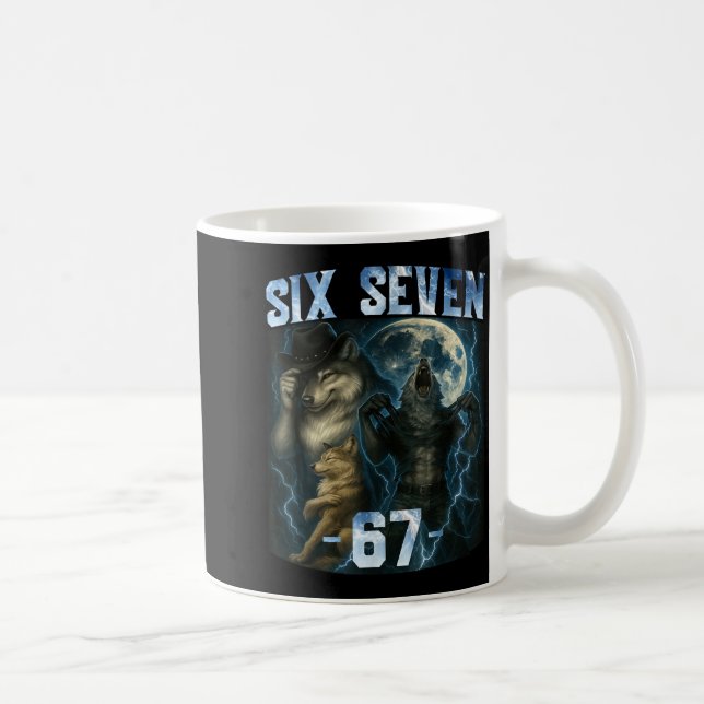 Mug 67 Alpha Loup Mème Drôle Graphique Tee Six Sept Hu (Droite)