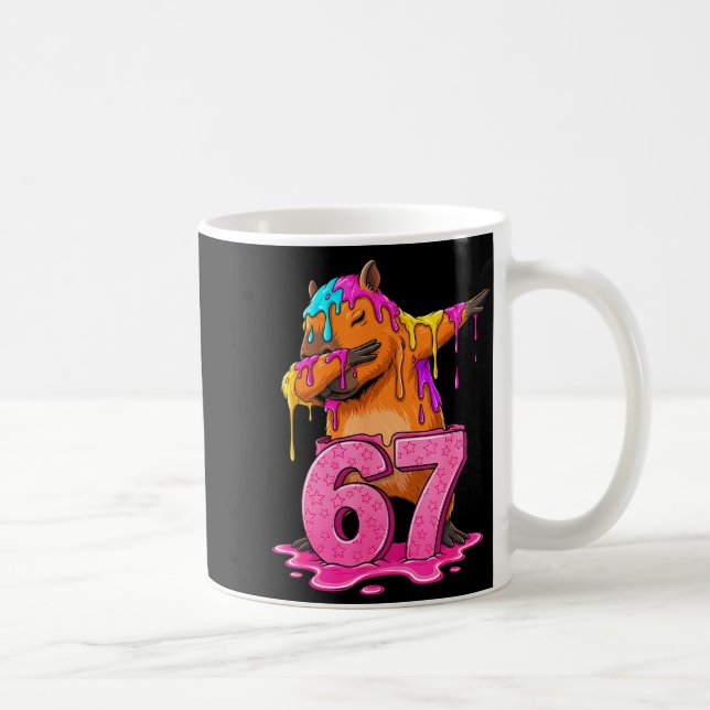 Mug 67 Animaux Drôle 67 Brainrot Jeunesse Enfants Capy (Droite)