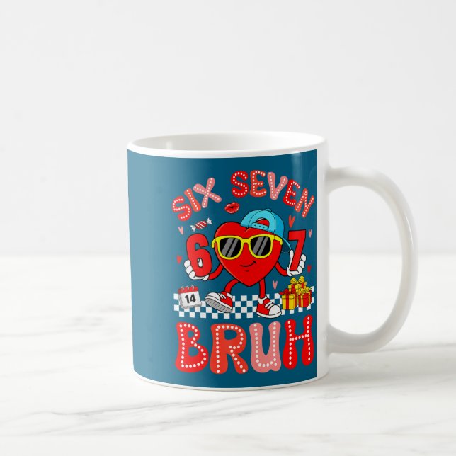 Mug 67 Bruh cœur drôle Saint Valentin Six Sept Mème 6  (Droite)