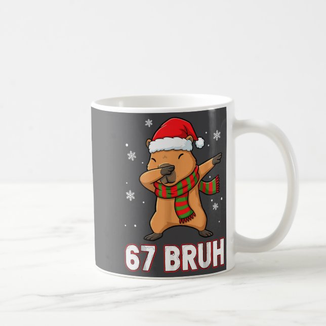 Mug 67 Bruh Six Seven Mème Capybara Noël Enfants Garço (Droite)