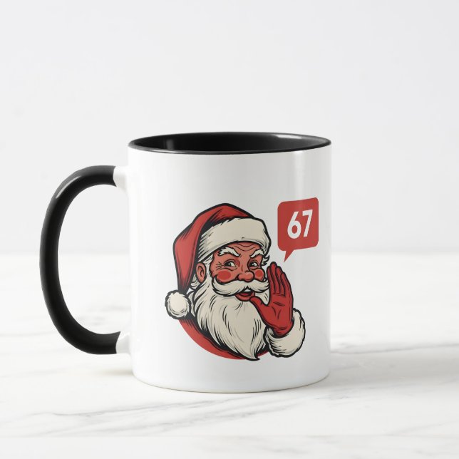 Mug 67 Christmas Merry Six Seven Brainrot Santa Claus (Gauche)