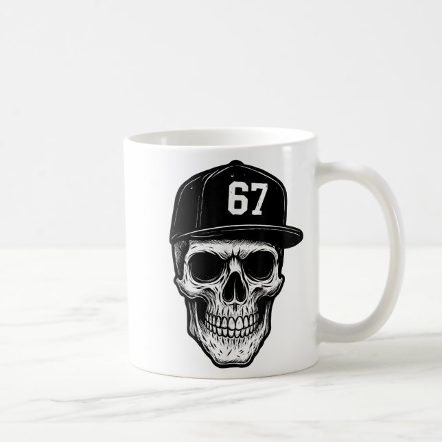Mug 67 Crâne Halloween Brainrot Meme Six Sept Enfants  (Droite)