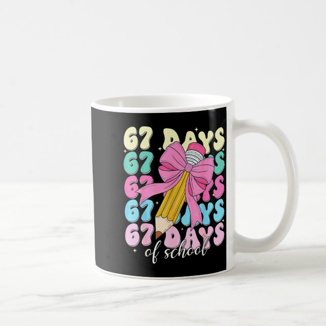 Mug 67 Days Of School Coquette Bow Pencil Teacher Cute (Droite)